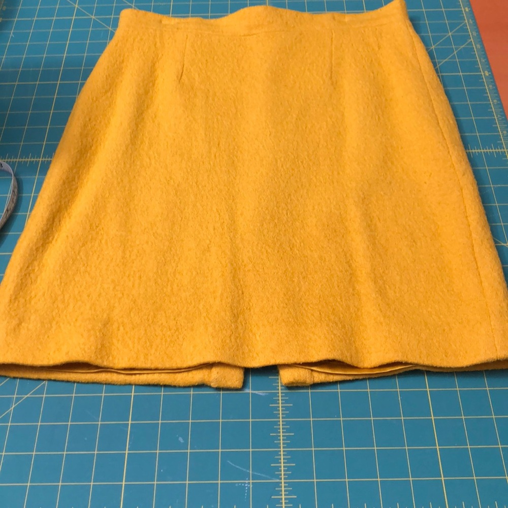 BB Dakota Yellow Wool Blend Suit Skirt